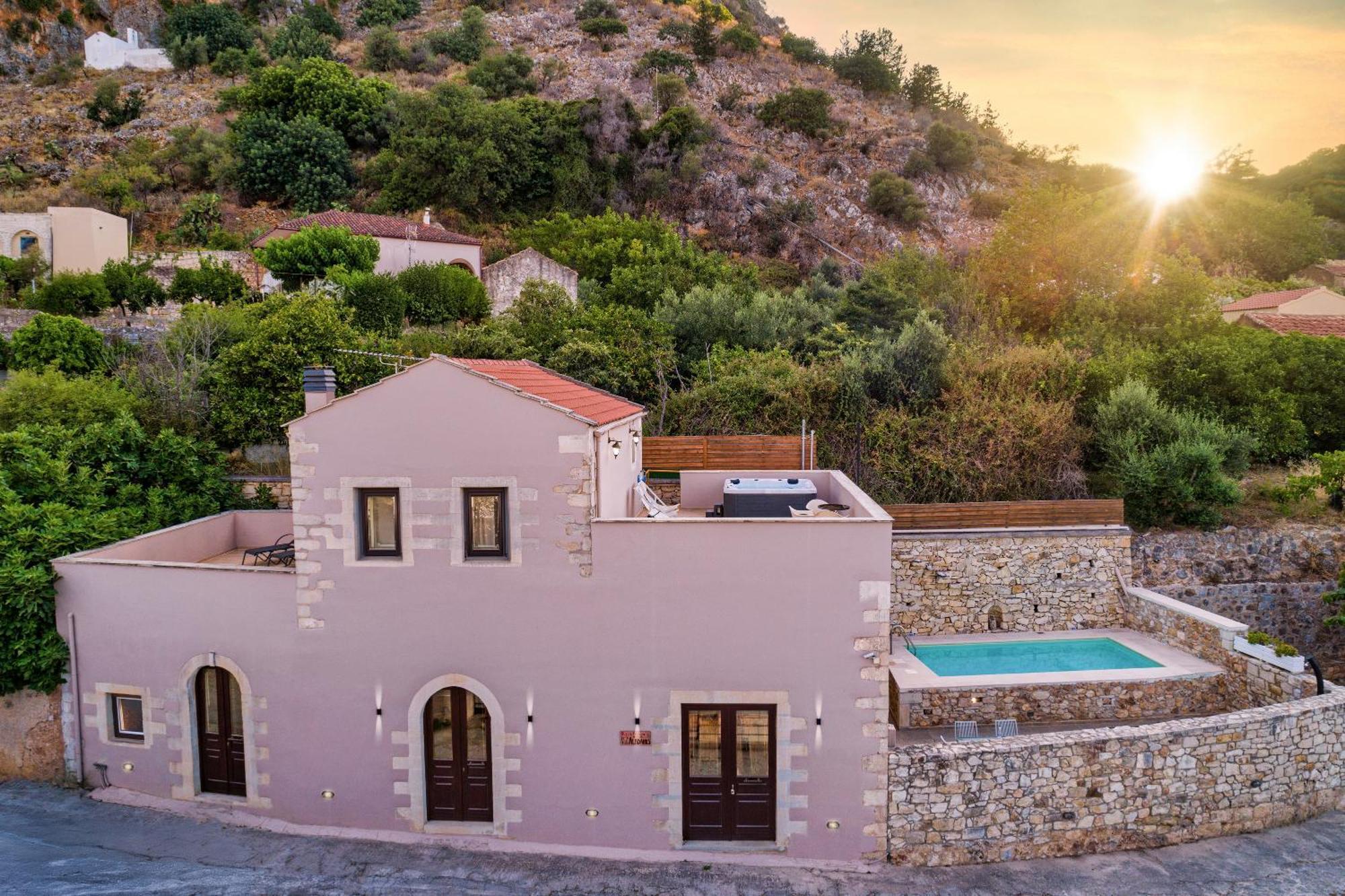 Olga'S Filoxenia - Villa Aladanos-Private Pool And Heated Jacuzzi Μαχαιροί Εξωτερικό φωτογραφία